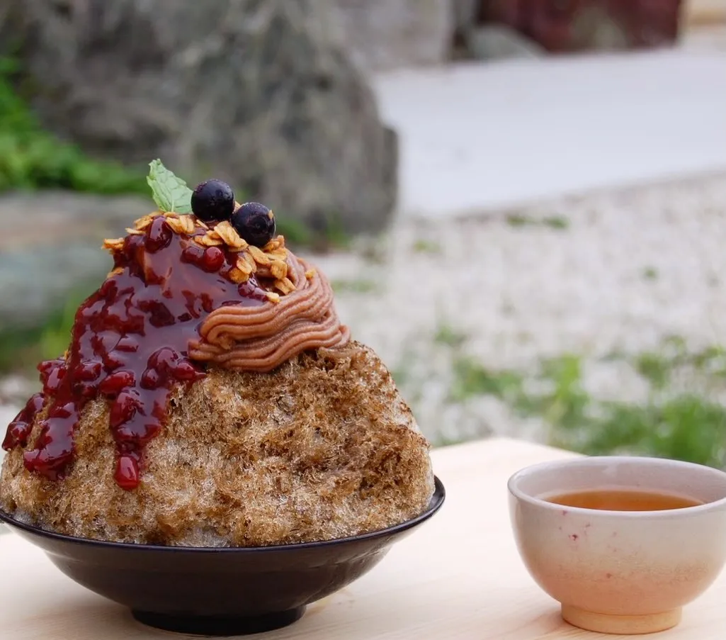 かき氷　ほうじ茶モンブラン